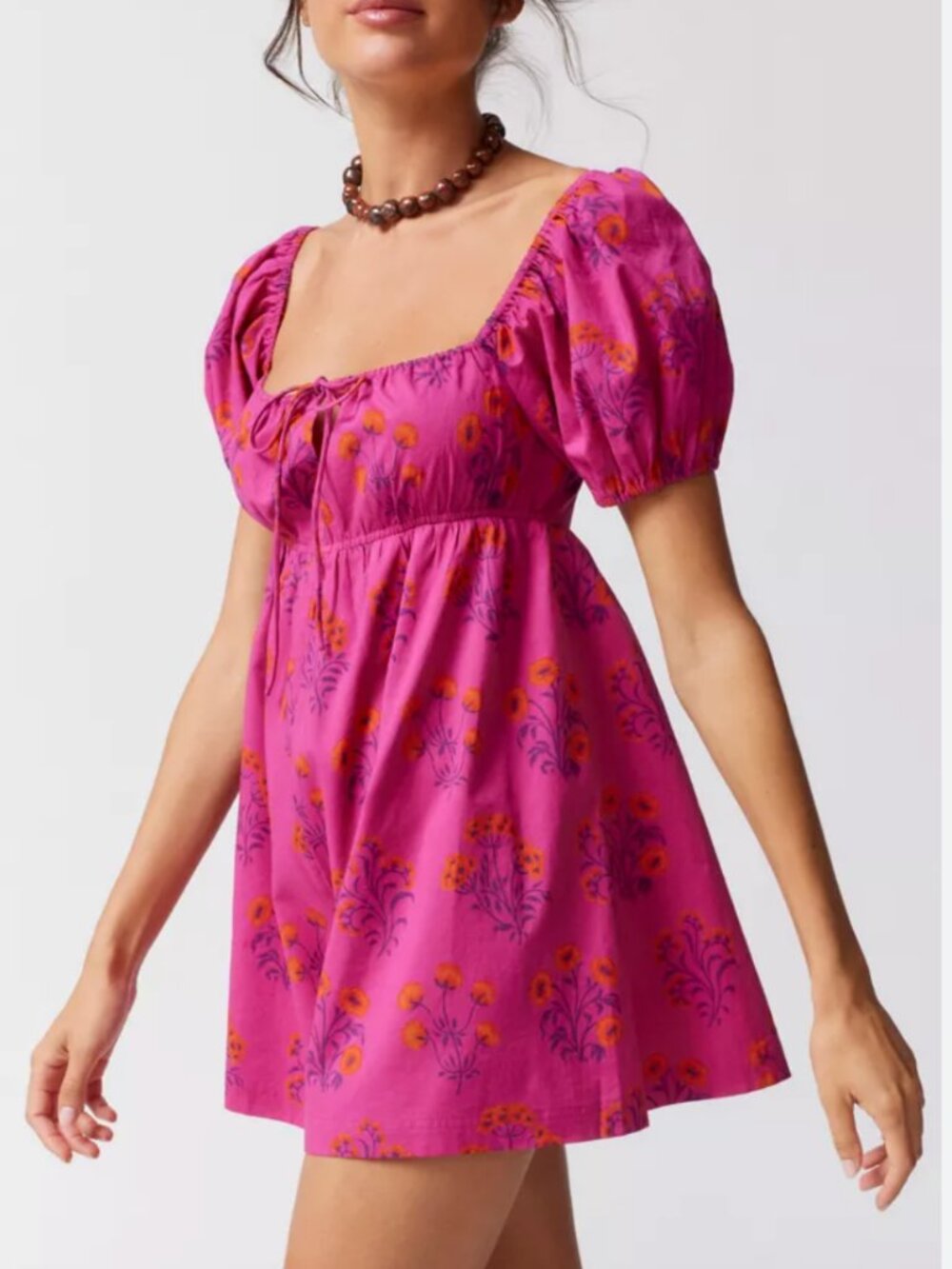 Urban Outfitters Kimchi Blue Ginnie Floral Romper - Mini Shorts Dress